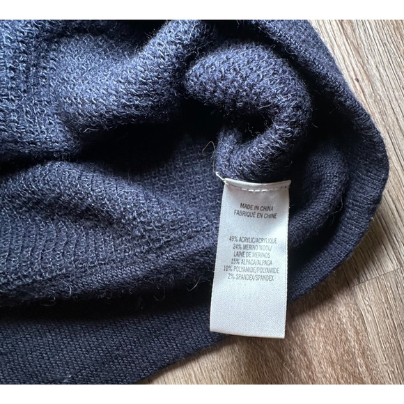 Theory Women’s Blue Merino Wool Alpaca Blend Crewneck Sweater Large Old Money - Picture 8 of 10